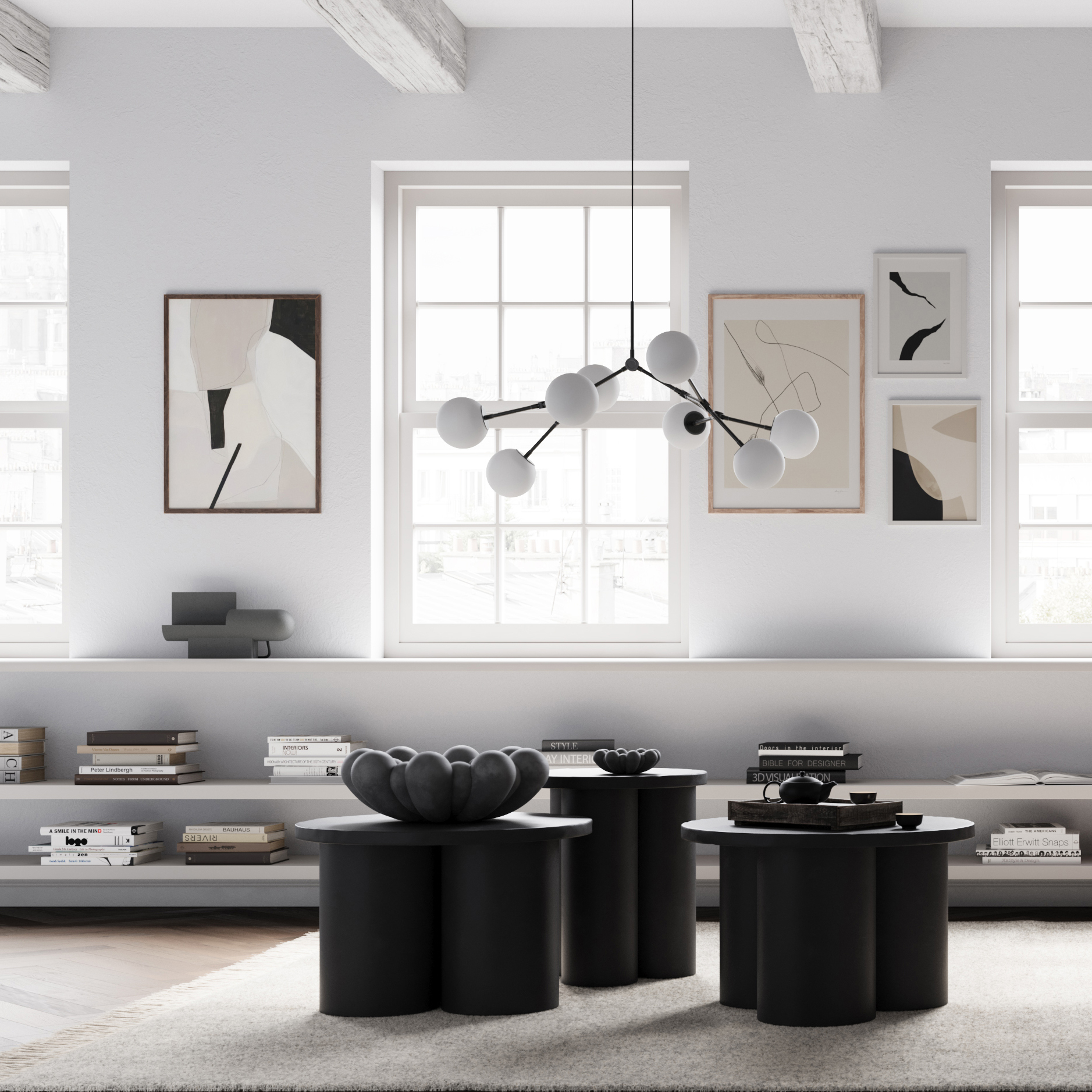 610029 Drop Chandelier Bulp, Mini - Grey (5m) - Mood 2