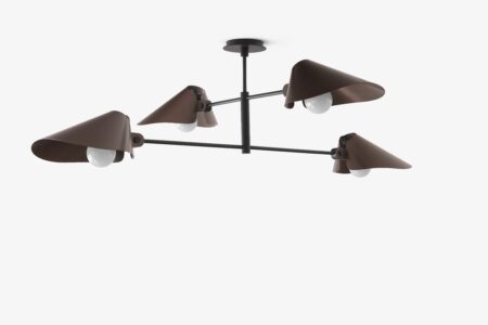 Plafonnier Bonnet Noir et Bronze