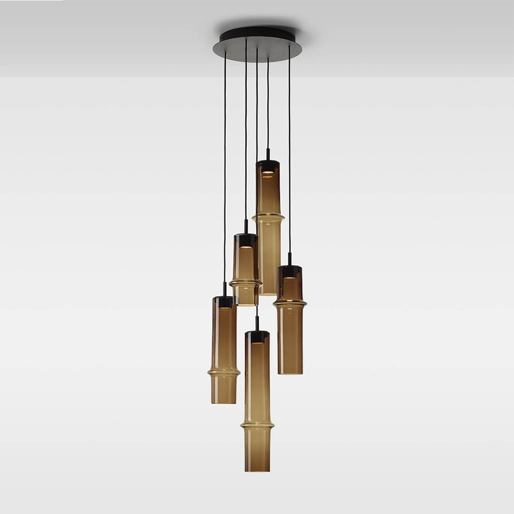 Bamboo Forest Hanging lamp - PC1329 - Smoke Brown - Portobello Decoration