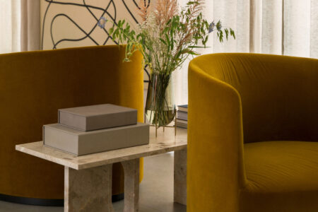 table basse androgyne — marbre
