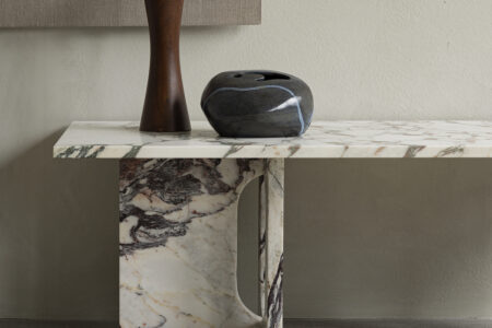 table basse androgyne — marbre