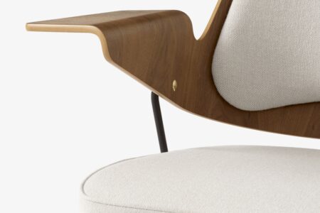 RFH Lounge Chair Placage Hêtre et Noyer Tissu Hallingdal 103