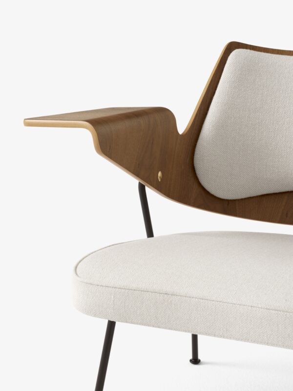 RFH Lounge Chair Placage Hêtre et Noyer Tissu Hallingdal 103