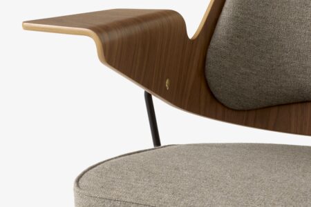 RFH Lounge Chair Placage Hêtre et Noyer Tissu Hallingdal 227