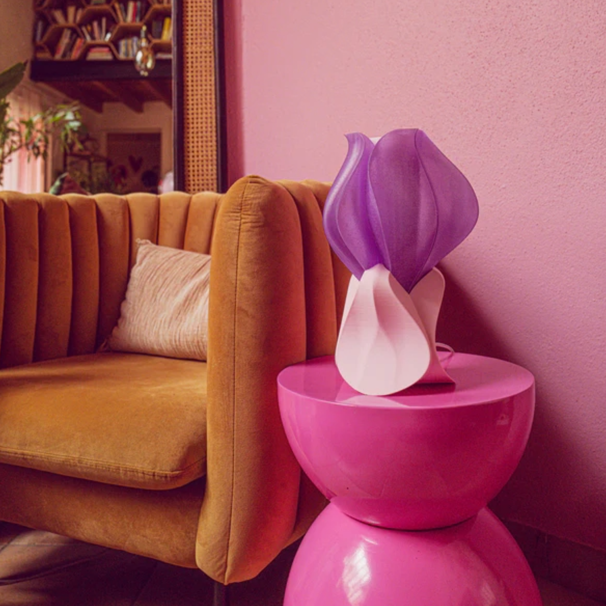 Sans titre-20 Mise en situation Lampe Iris Lamina Mini Rose