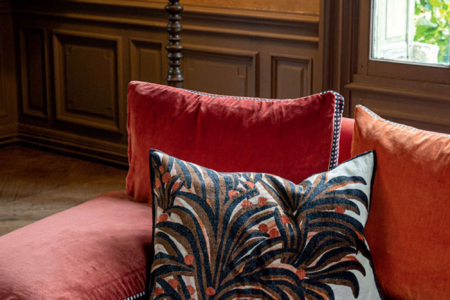 Mise en situation coussin Oasis Terra rosa