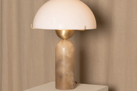 Lampe Peono tobacco albâtre